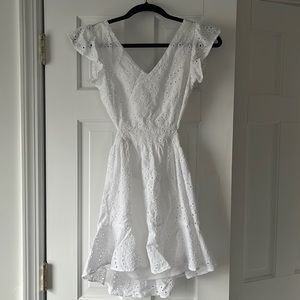 Japna White Eyelet Back Cutout Tie Dress - size XS